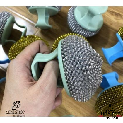Cọ Xoong Nồi Búi Sắt Không Rỉ Siêu Bền Có Tay Cầm Tiện Lợi