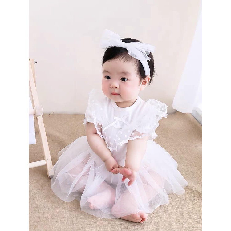 Body váy ren hoa cho bé_[Hàng Quảng Châu]