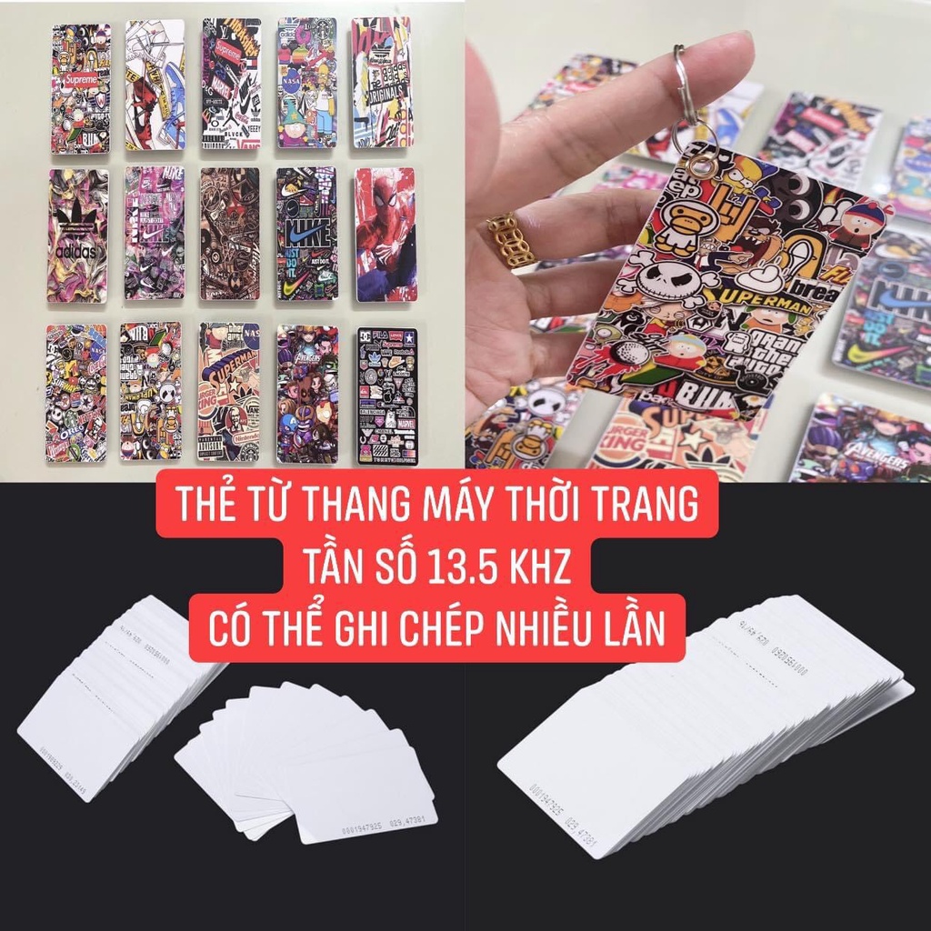 Thẻ từ thang máy Barnd thiết kế độc đáo. có thể sao chép nhiều lần (tần số 13.5 KHZ)