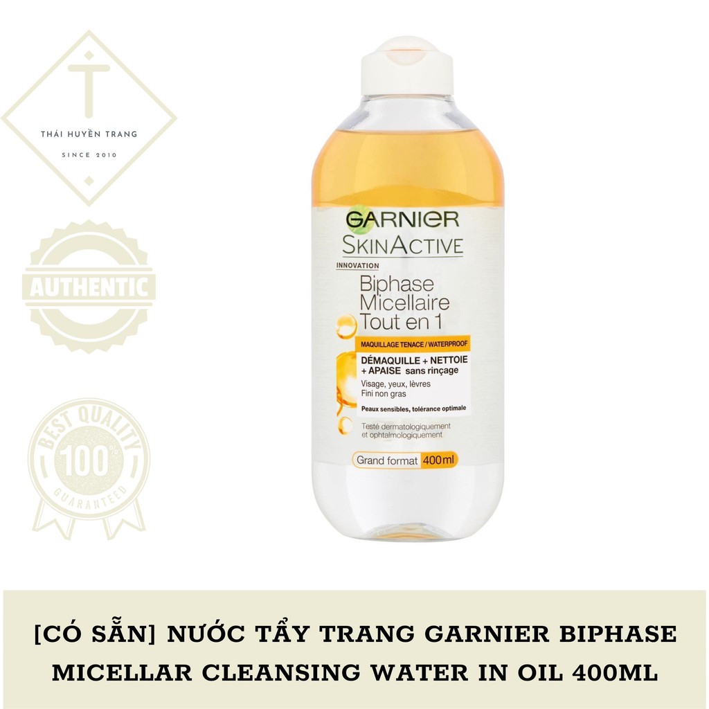[CÓ SẴN] NƯỚC TẨY TRANG GARNIER BIPHASE MICELLAR CLEANSING WATER IN OIL 400ML