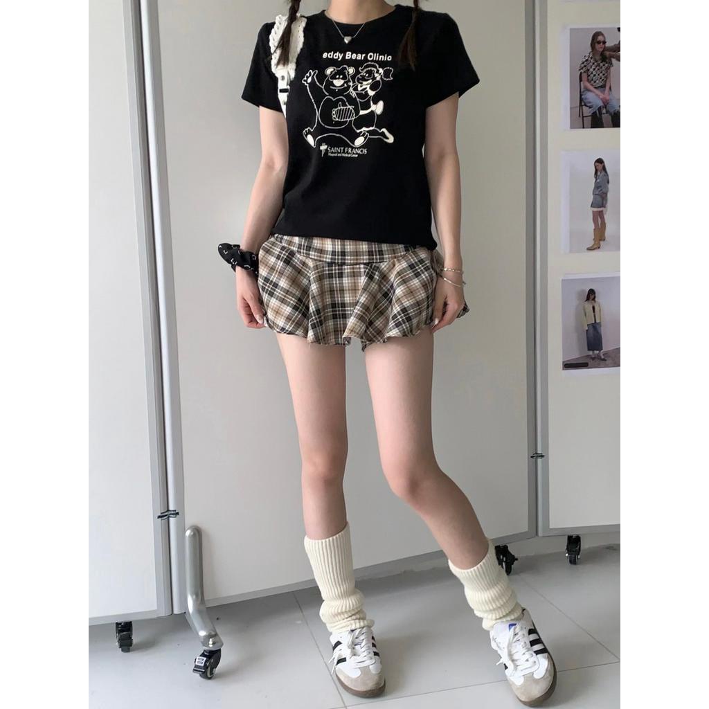 Áo Thun Cộc Tay Cổ Tròn In Hình Gấu 63346