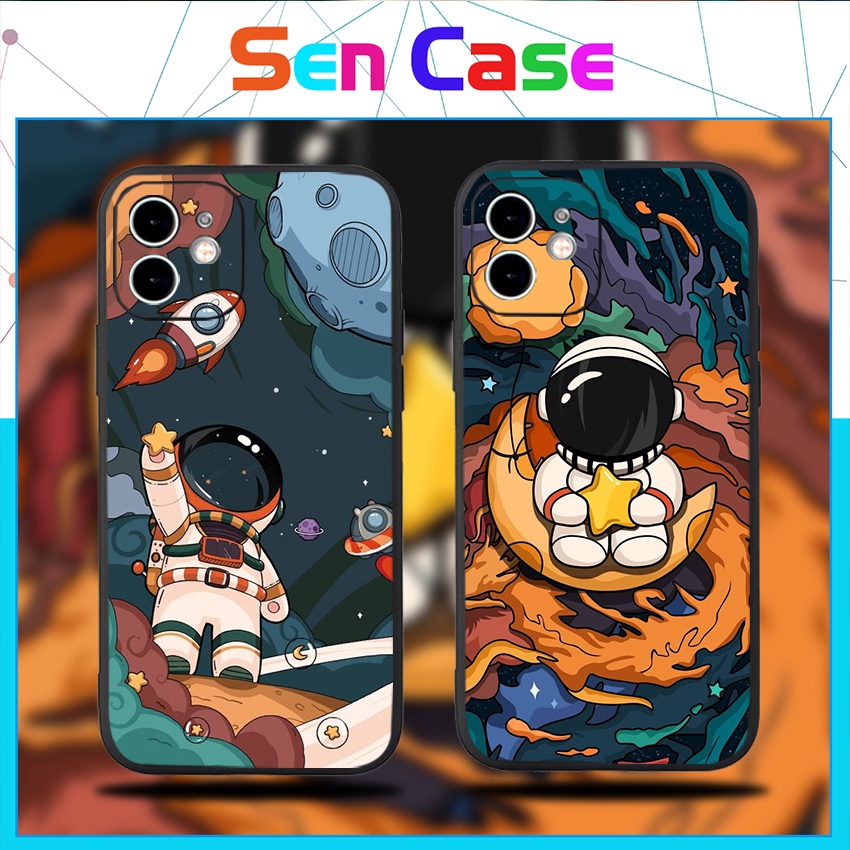 Ốp Lưng Iphone TPU Cạnh Vuông Phi Hành Gia - PG2, BVC Iph6/6plus/6s/6splus/7/7plus/8/8plus/x/xs/11/12/pro/13/promax