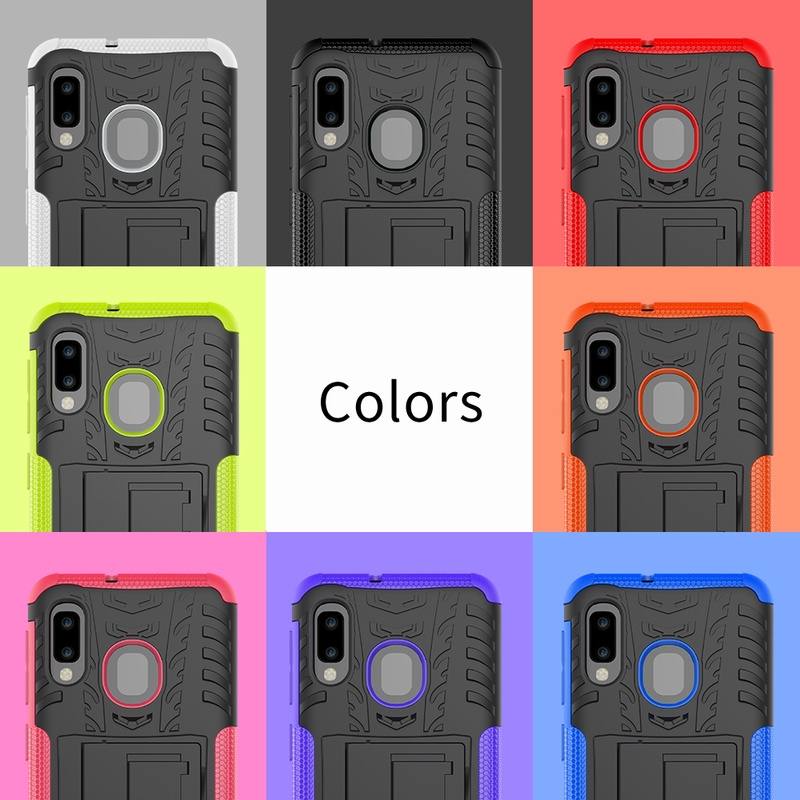 For Samsung Galaxy A70 A2 Core M40 A20e A60 A10e C9 Pro S10+ Hybrid Armor Rubber Kickstand PC Case