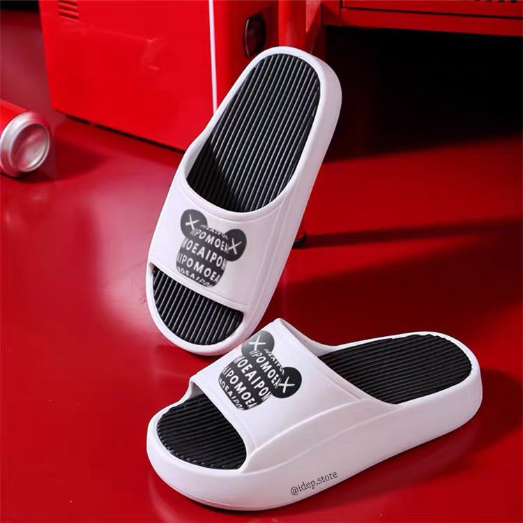 (ĐẶT LÊN 1 SIZE) Dép Gấu XX, Dép quai ngang nam nữ đế cao 3cm EVA siêu nhẹ phong cách ulzzang- Maipy D236