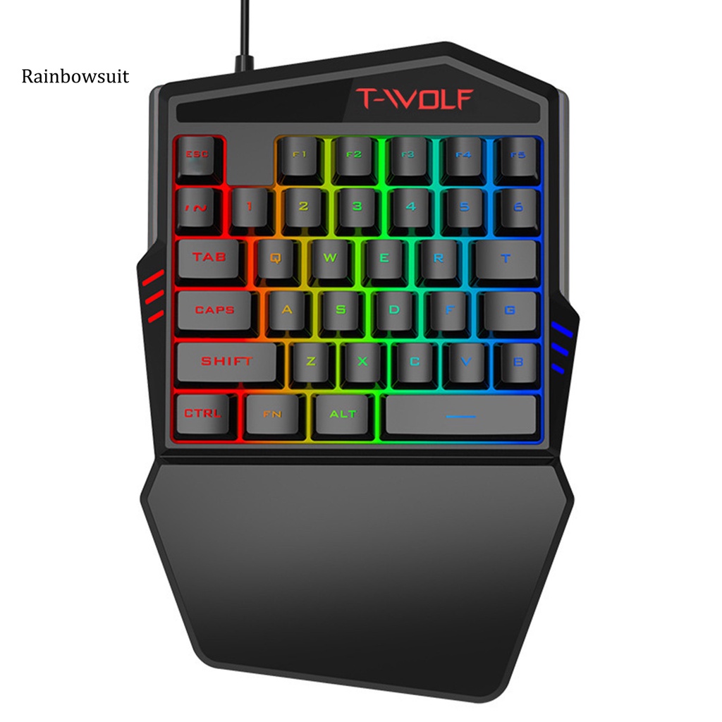 Bàn Phím Một Tay 35 Phím Rgb Thiết Kế Nhỏ Gọn Tiện Dụng Cho Game Thủ