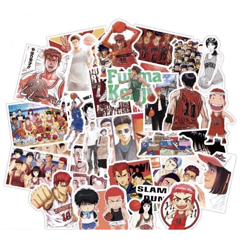 Sticker anime slam dunk 30-60 cái ép lụa /hình dán slam dunk