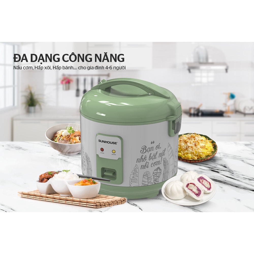 Nồi cơm điện 1.8L SUNHOUSE SHD8621 - Bảo hành chính hãng 12 tháng