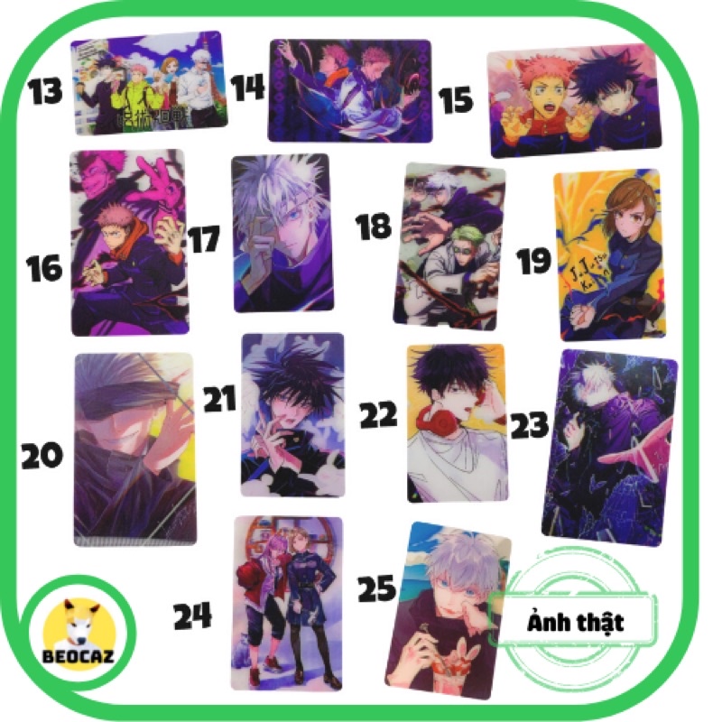 Thẻ bài JJK Demon Slayer Thanh Gươm Diệt Quỷ Jujutsu Kaisen quà tặng trang trí - Đồ chơi Beocaz