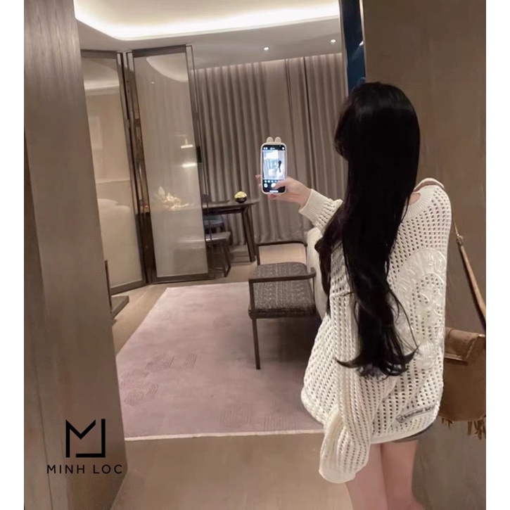 Áo Len Lưới 2 Màu Hồng , Trắng QC L1