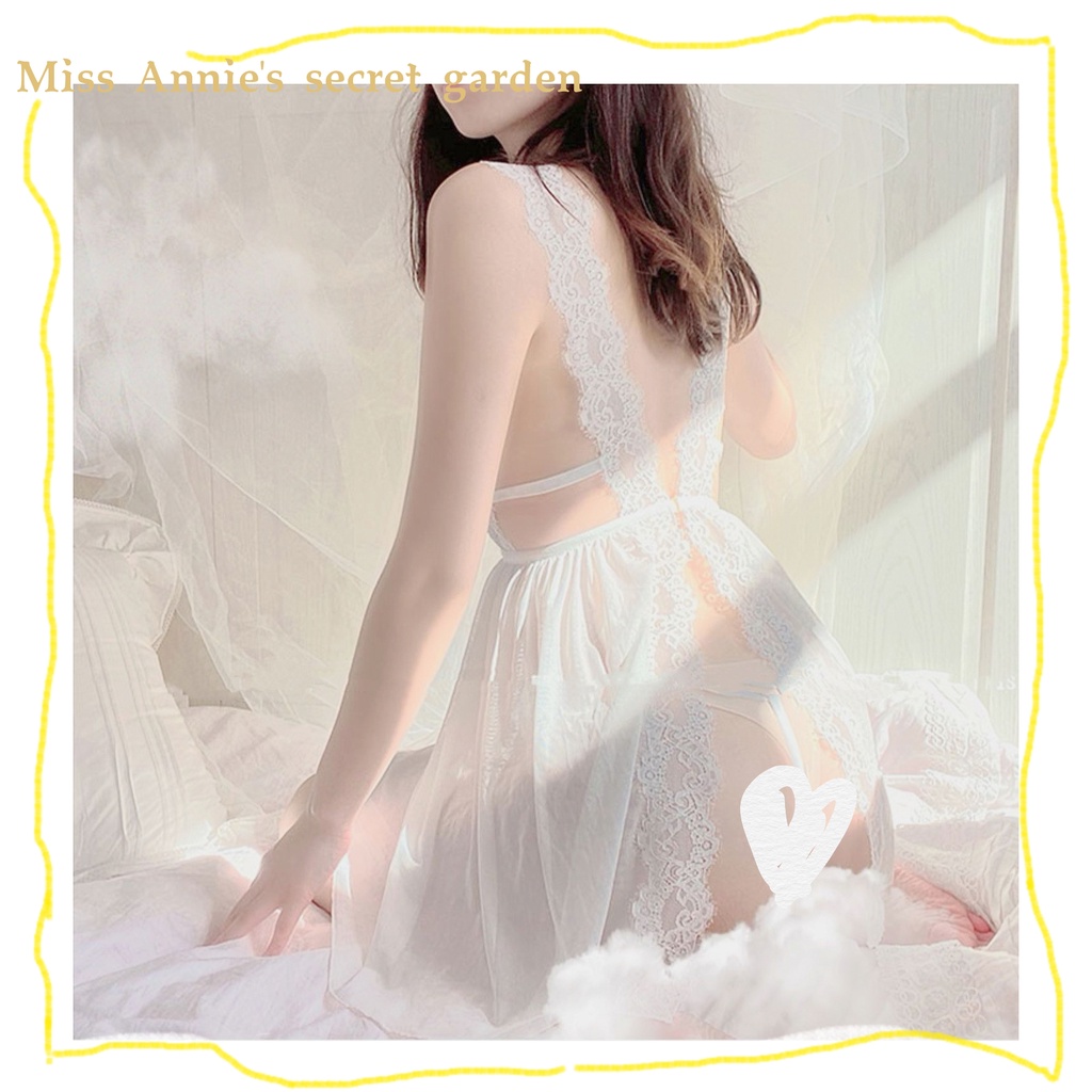 😊Đồ ngủ sexy💕Freeship💕2 dây chéo lưng , chất liệu cao cấp phối ren mền mại gợi cảm Freesize 40-65kg---001