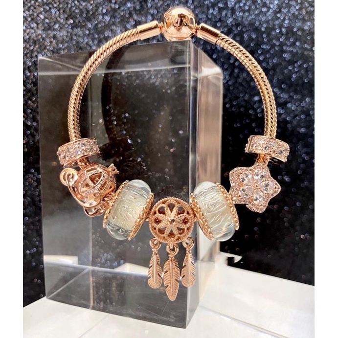 Charm đá nhiều màu Pan bạc S925