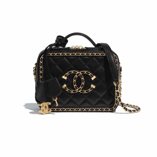 Túi xách nữ đeo chéo VANITY CASE Viền xích da mịn dáng cốp có hộp fullbox