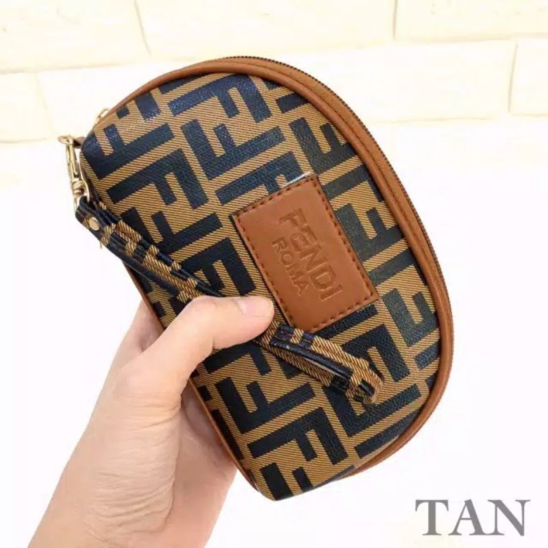 Fendi Ví Cầm Tay Phối Khóa Kéo Thời Trang Cho Nữ