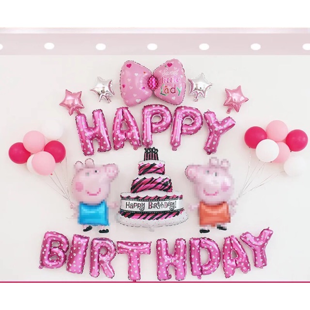 Sét bóng trang trí lợn Peppa