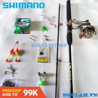 Bộ cần câu shimano 2 khúc 2m7 ,máy yumoshi lc 7000 kèm trọn bộ phụ kiện