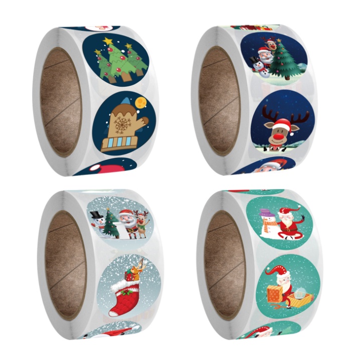 Sticker Mery Chirstmas - Cuộn sticker giáng sinh 500 cái x 2.5cm