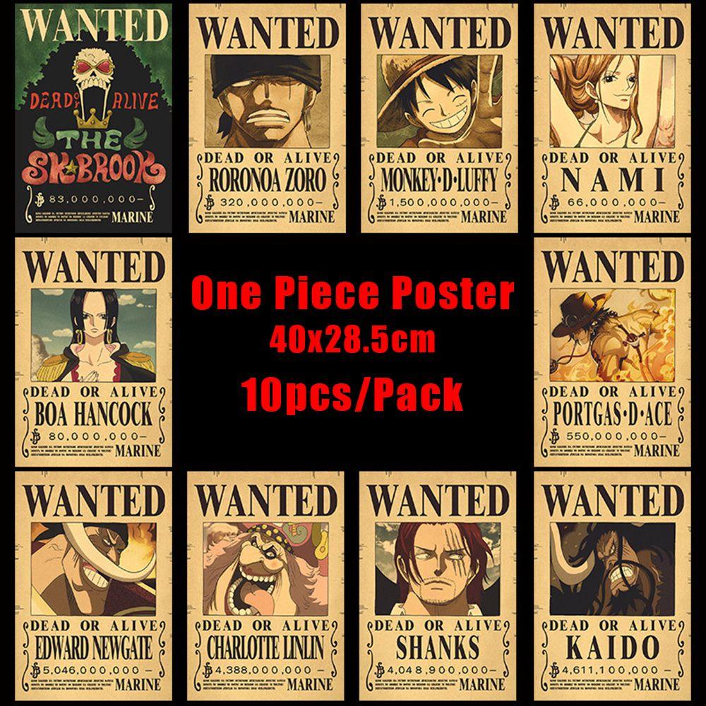 Bộ 29 Áp Phích Dán Hình One Piece Mũ Rơm Phong Cách Vintage