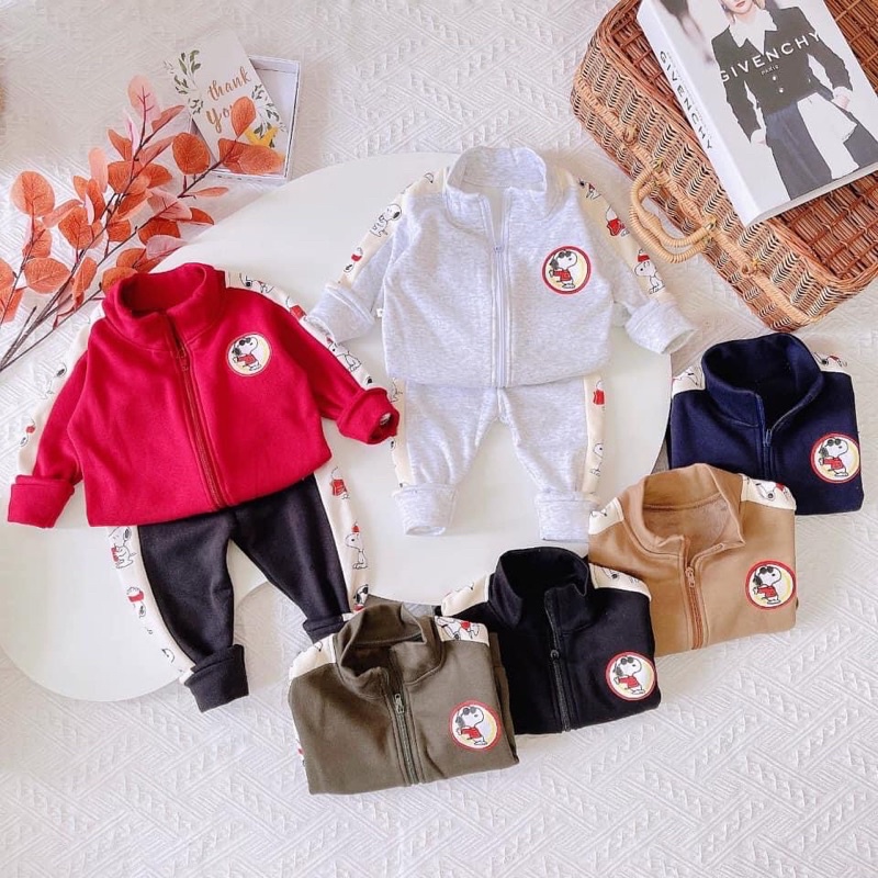 Bộ Nỉ Lông Kéo Khoá Cho Bé Trai Bé Gái