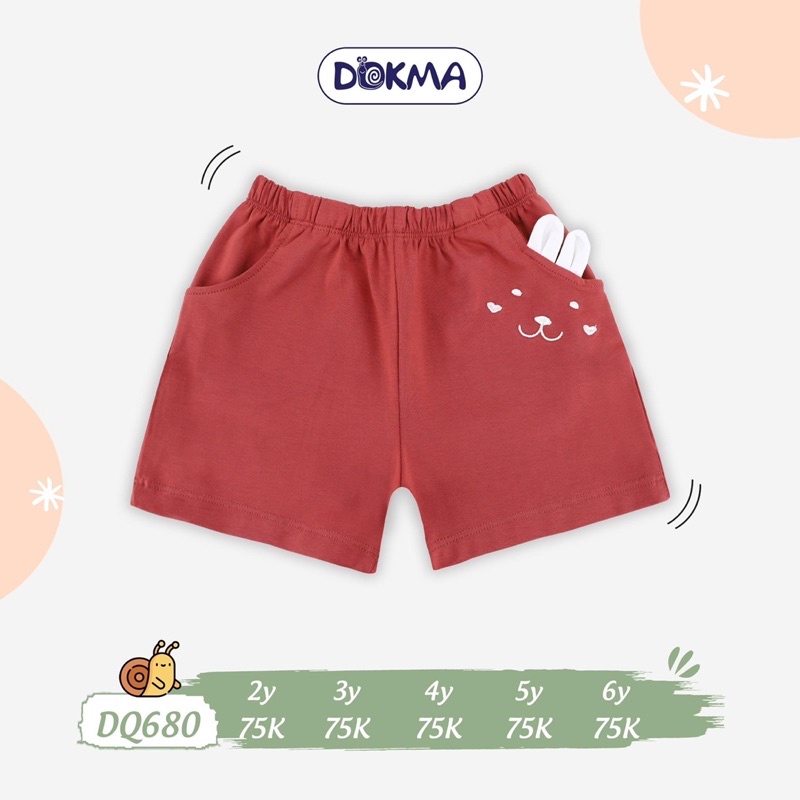 DQ680 Quần đùi bé gái Dokma tai thỏ (2-6T)