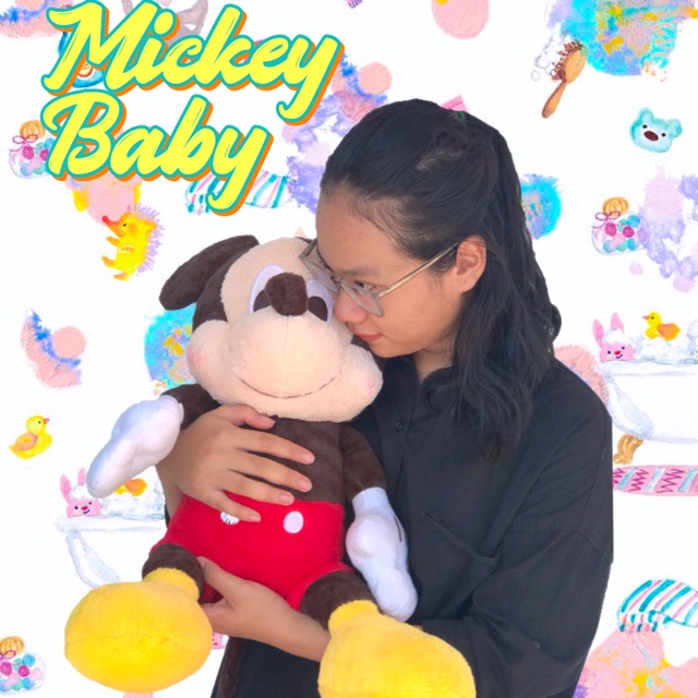Gấu Bông Hoạt Hình Cao Cấp Chuột Mickey size L(giao nhanh nhất/FREESHIP)