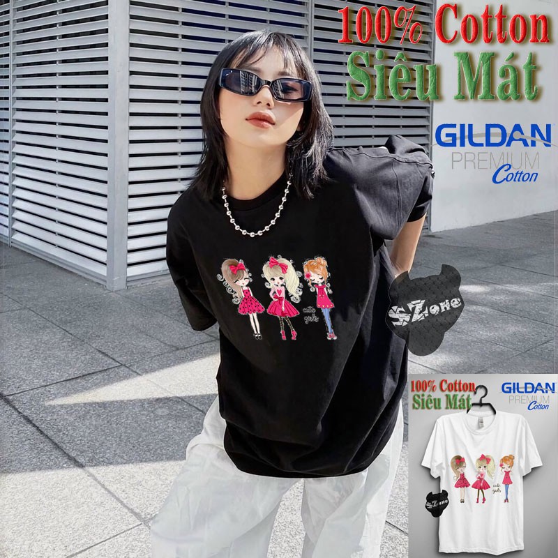 Áo Phông Nữ Cotton 100% In Hình 3D Cao Cấp Phong Cách - Áo Thun Gildan Nam Nữ Unisex Ngắn Tay Chất Mát Mùa Hè Szone PF32
