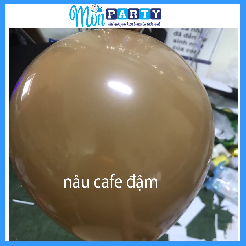 Bóng sinh nhật màu nâu hàn quốc, bóng mau nâu tây, nâu cafe vintage decor sinh nhật hàn quốc dày dặn đẹp