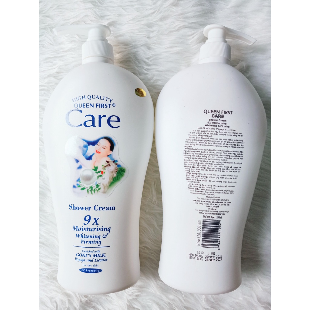 Combo 2 chai sữa tắm dê Care 9X chai 1.2 lít , sữa tắm trắng mịn thơm lâu