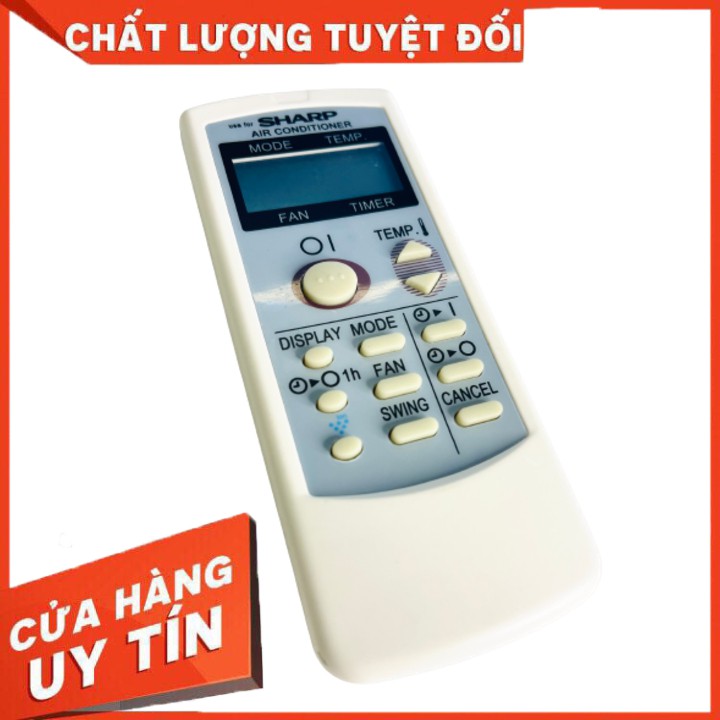 Điều khiển điều hòa, máy lạnh Sharp nền xanh