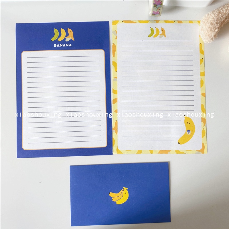 Bộ giấy viết thư và phong bì trang trí họa tiết hoạt hình dễ thương nhiều kiểu tùy chọn