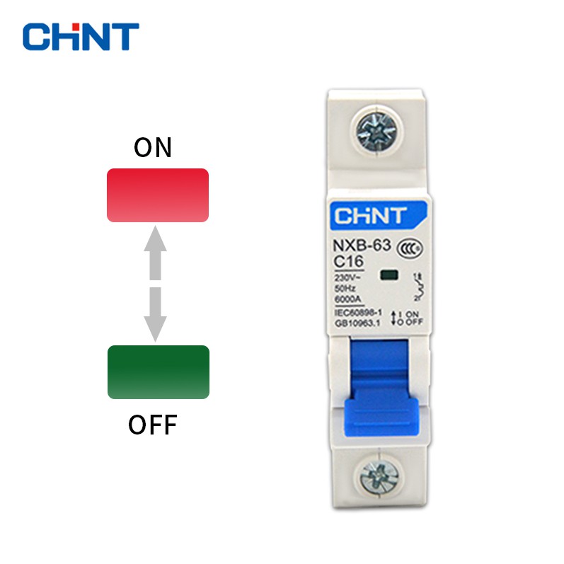 Aptomat Chint NXB-63 1P 16A, 20A, 25A, 32A ,cầu dao tự động đóng cắt thiết bị điện ,bảo vệ quá tải (CHÍNH HÃNG CHINT)
