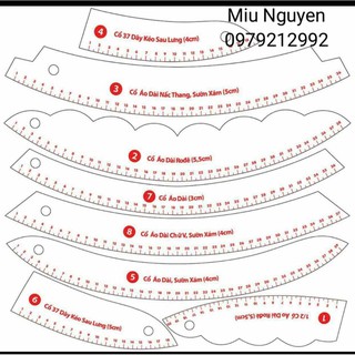 Bộ 8 thước cong vẽ cổ áo