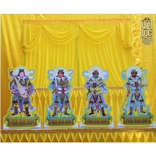 Bộ tranh cúng tứ đại thiên vương ép plastic