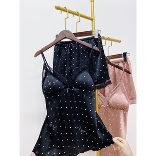 [Ảnh shop chụp]Bộ lụa bi 2 dây cao cấp lụa mướt xịn