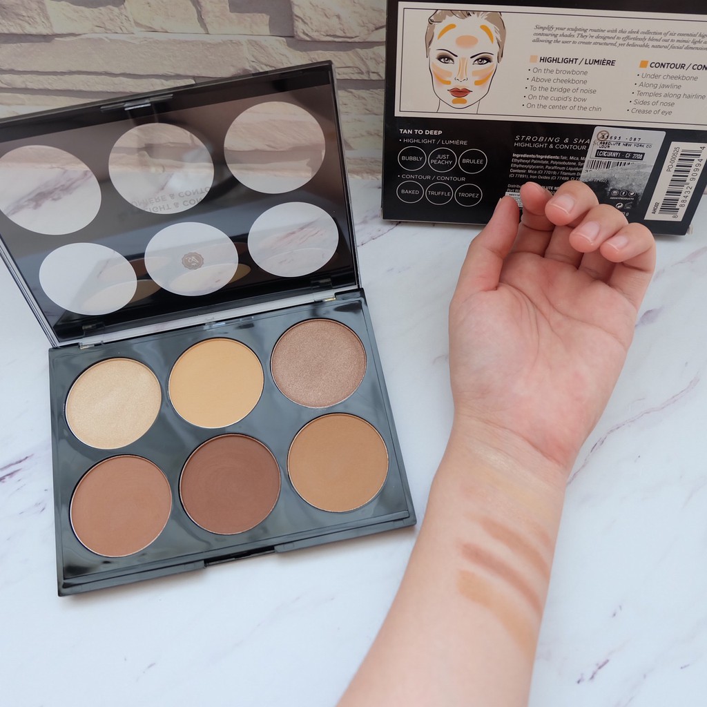 Tạo khối Absolute New York Highlighter and Contour Palette AHC - bảng 6 ô
