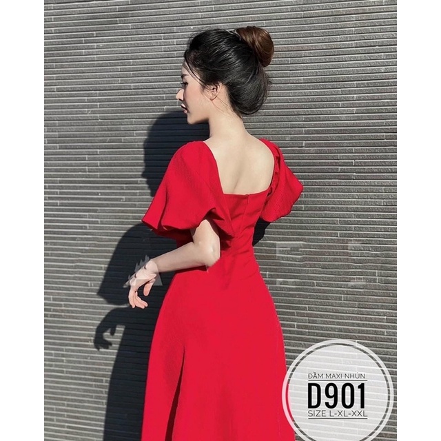 [ BIGSIZE ] Đầm maxi nút bọc cao cấp từ 55-90kg