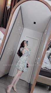 Đầm hoa nhí dáng xoè 2 màu