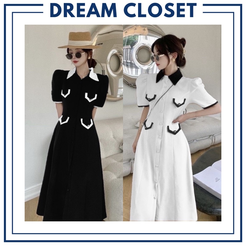 Đầm cổ sơ mi thanh lịch dự tiệc đi chơi công sở dạo phố đi làm Kinty Dress