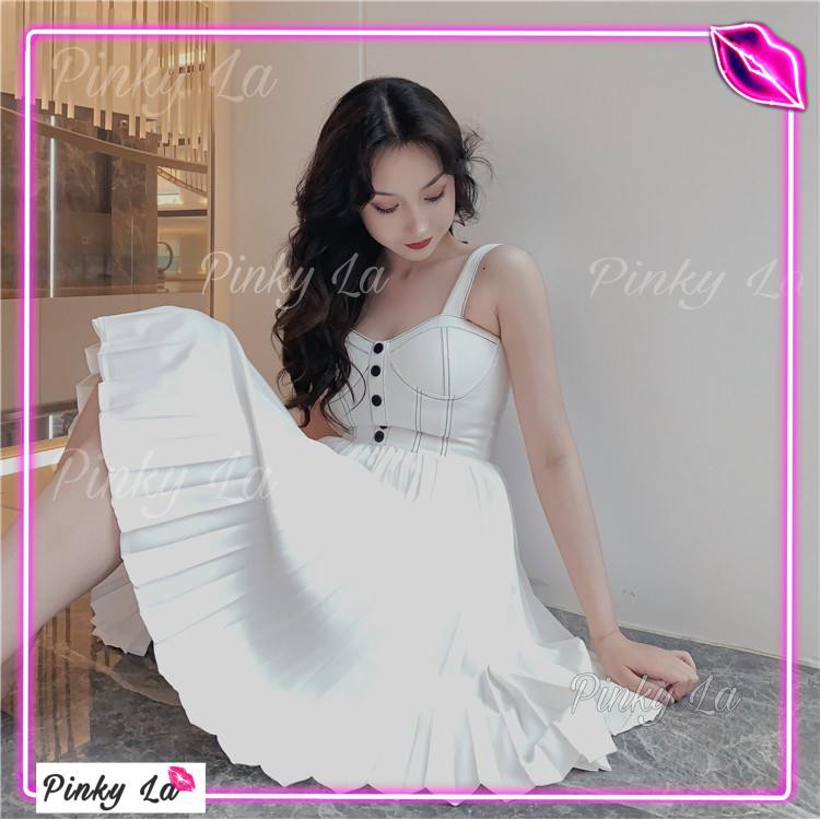 Đầm cúp ngực xếp li