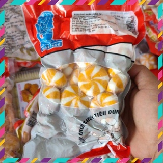 🍀Bánh Bao trứng nhím 🍀 Bánh Bao Nhân Trứng Cá 500g ( Màu Cam ) -   Ship nội thành HCM