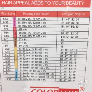 MÀU NHUỘM TÓC COLORLINE ĐỦ MÀU