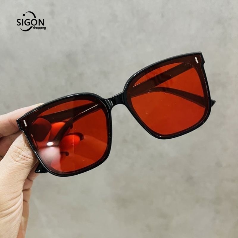 Kính Mát Nữ Gọng Đen Tròng Đỏ Chống Tia UV Thời Trang