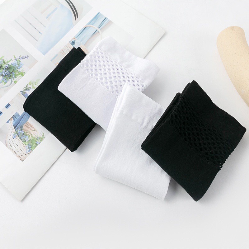 -Vớ bắp chân phối lưới cho nữ phong cách Lolita - tất đùi nữ hoạ tiết dễ thương