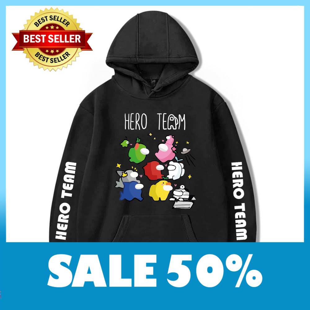 HOT SALE (SALE) Áo Hoodie - Áo khoác Hero Team - AMong Us siêu ngầu - có size trẻ em /uy tín chất lượng