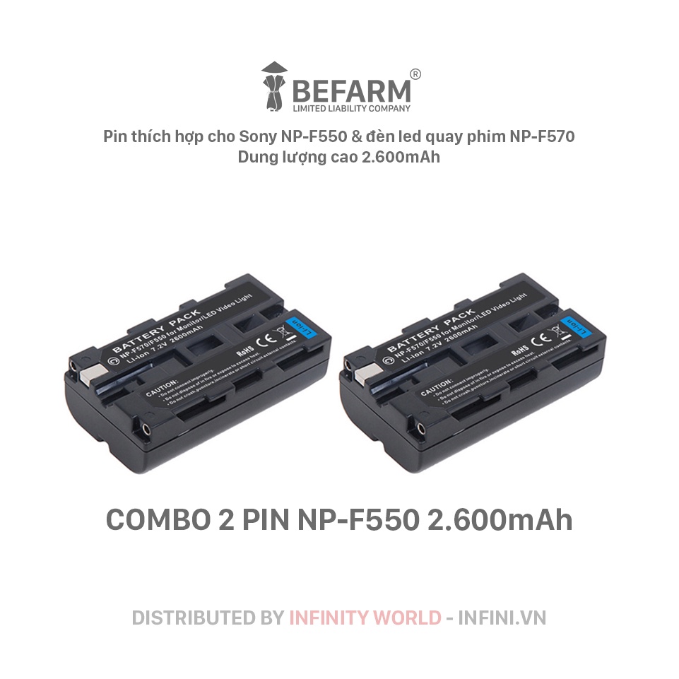 Pin màn hình Sony NP-F550 / F770, Pin đèn chụp ảnh Pin NP-F550 / F770 dung lượng cao