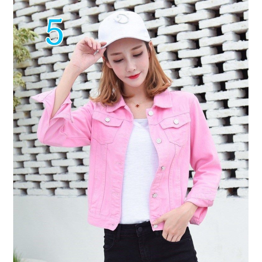 Áo Khoác Jean Cotton Đen Trắng Cho Nữ
