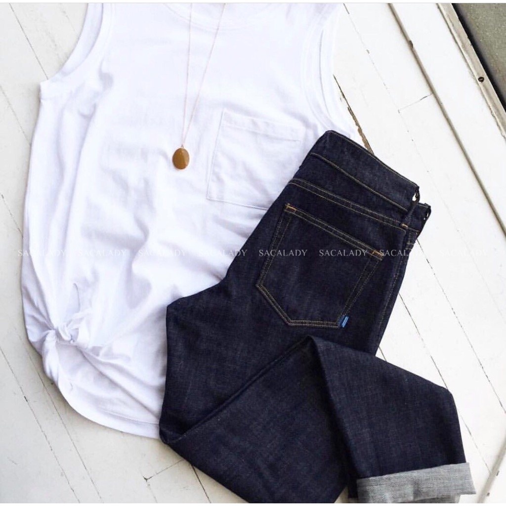 Quần Jeans Nữ U N Q Nữ Lỗi Sợi Xanh Đen - 0432