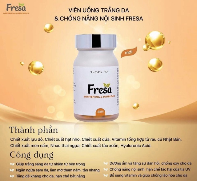 {Mẫu mới} FRESA - Viên uống Trắng Da & Chống Nắng nội sinh | BigBuy360 - bigbuy360.vn