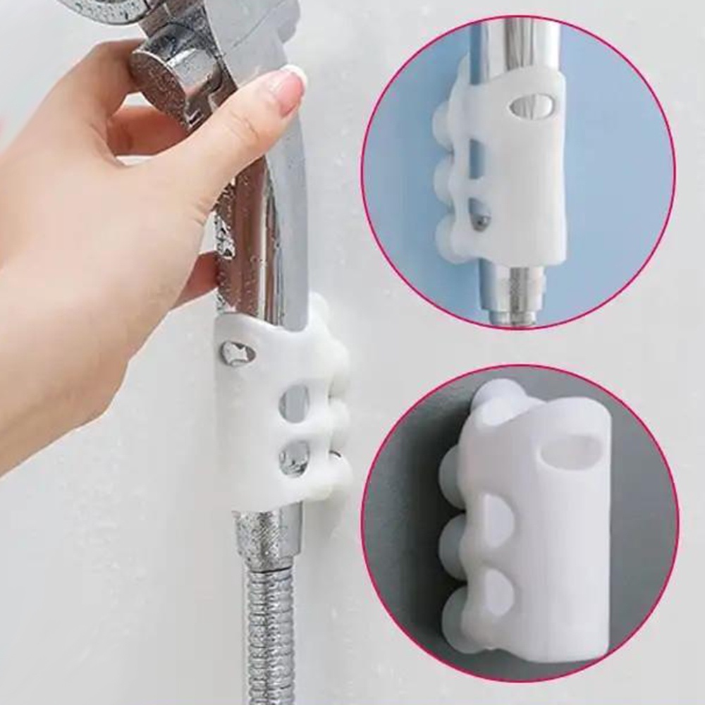 1 Giá Đỡ Vòi Hoa Sen Bằng Silicone Màu Trắng Có Giác Hút Cố Định