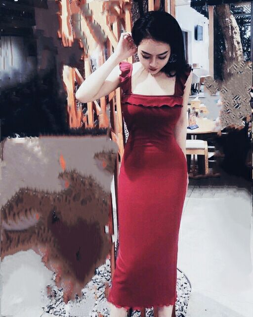 Đầm Body cánh Tiên Thun Gân - Váy cánh tiên 2 dây | BigBuy360 - bigbuy360.vn