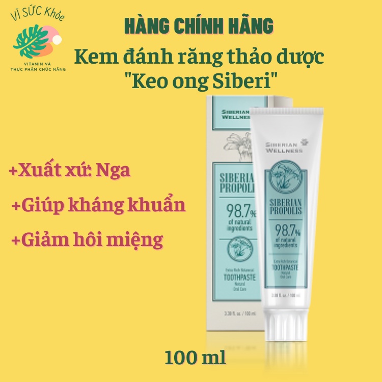 [Siêu Sale] Kem đánh răng thảo dược "Keo ong Siberi"  – 100ml – Date T11/2022 - Siberian Propolis Extra